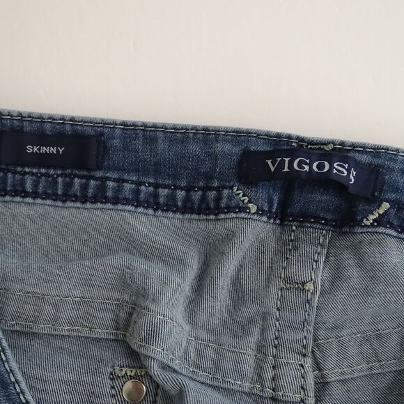 Vigoss  Heritage Fit Skinny Jeans Women Size 22 Blue Denim Thick Stitch FLAW - Picture 8 of 16
